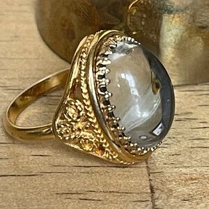 Glass Cabochon ring. Size 7